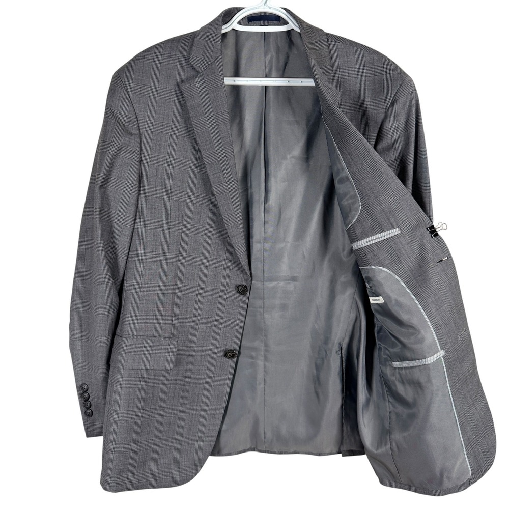 Jos. A. Bank 1905 Sport Coat Jacket Mens 39R Gray Glen Plaid Tailored Fit Wool